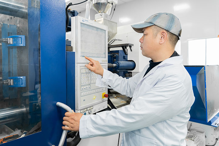man operating a machine