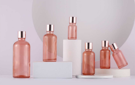 Semi Transparent Rose Gold Multi Capacity Essential Oil Bottle